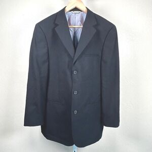 Wilke Rodriguez Blazer Black Mens 42 Regular Wool Blend 3-Button EUC Vintage